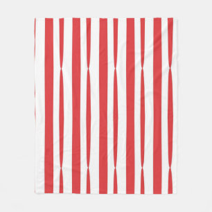 Couverture Polaire Bright Red and White script vertical Bright Stripe