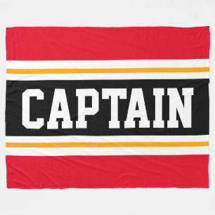 Couverture Polaire Bright Rouge Jaune Noir CAPTAINE Rayures de course