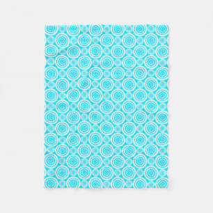 Couverture Polaire Bright Turquoise and White Fun Motif géométrique