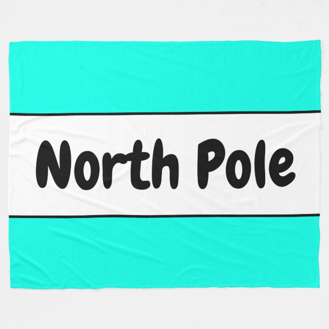 Couverture Polaire Brillant Mint Polaire Blancs "Pôle Nord" Texte (Devant (Horizontal))