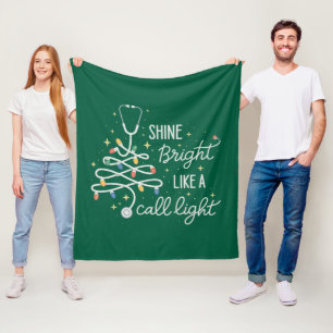 Couverture Polaire Brillez comme une infirmière de nuit de Noël amusa