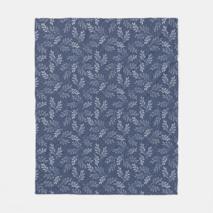 Couverture Polaire Brindilles blanches sur le bleu.