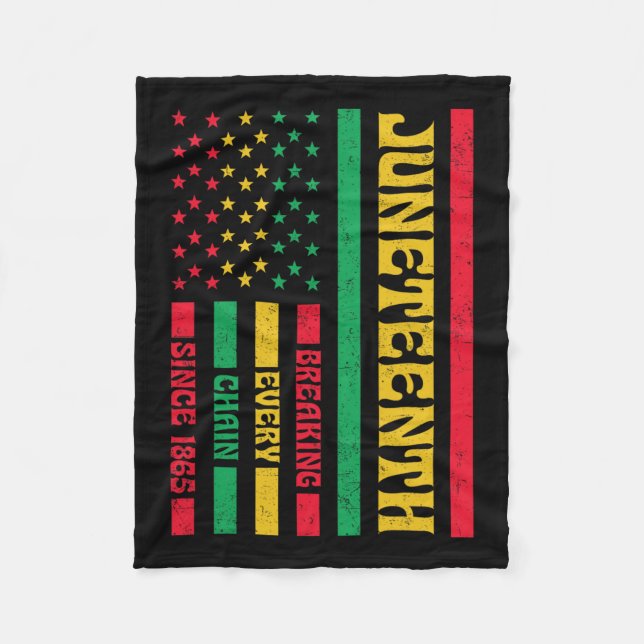 Couverture Polaire Briser chaque chaîne 1865 drapeau américain Afriqu (Devant)