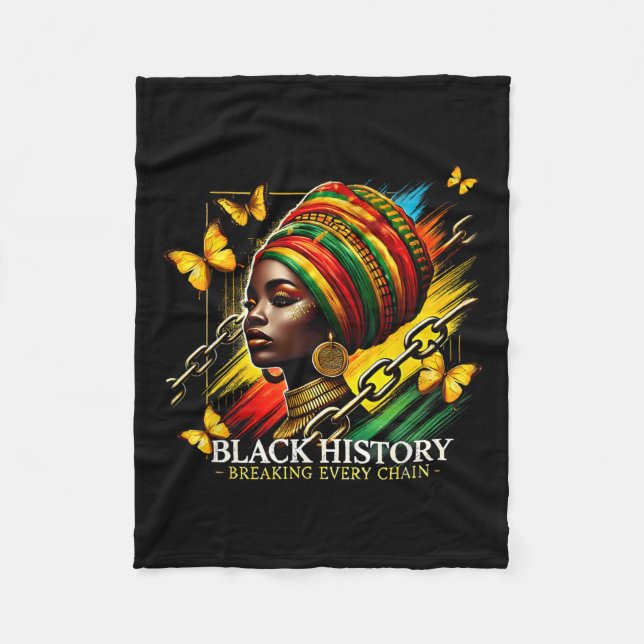 Couverture Polaire Briser chaque chaîne Noir Histoire Mois Femmes Bla (Devant)