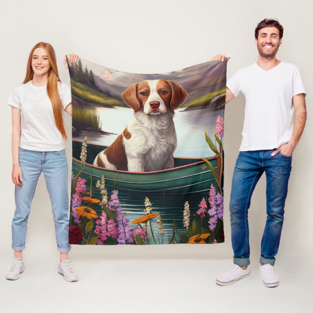 Couverture Polaire Brittany Spaniel sur une pagaie : Une aventure pit (En situation)