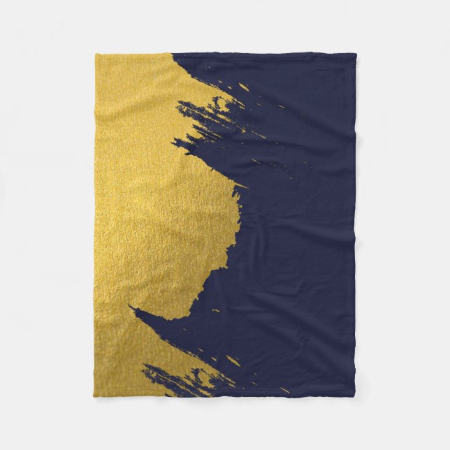 Couverture Polaire Brochures Faux Gold avec Arrière - plan bleu marin (Devant)