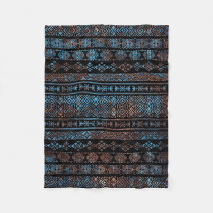 Couverture Polaire Bronze et rouille Pat tribal péruvien aztèque