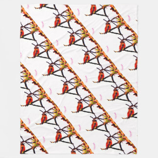 Couverture Polaire Bronze, rouge or et pourpre colibri