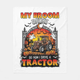 Couverture Polaire Broom Broke Tractor Halloween Witch Ghosts_1