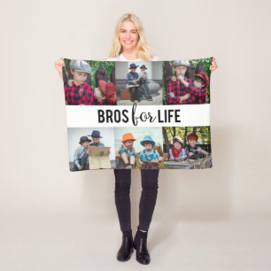 Couverture Polaire Bros for Life Brothers Photo Collage Typographie