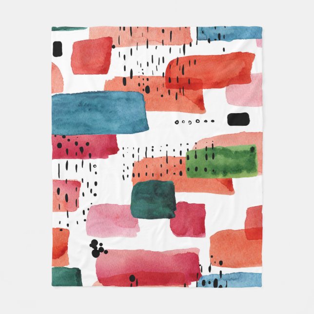 Couverture Polaire Brosse à Doodle : Bleu orange (Devant)