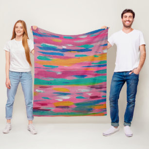 Couverture Polaire Brosse rose Abstraite Impression