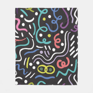 Couverture Polaire Brosse tirée à la main. motif Abstrait, zigzags, l