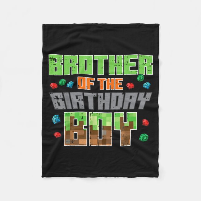 Couverture Polaire Brother Of Birthday Boy Xel Gamer Bday Party Boys  (Devant)