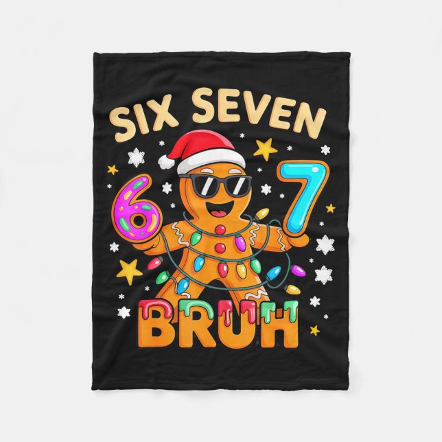 Couverture Polaire Bruh 67 Christmas Six Seven Gingerbreadman Boys 6  (Devant)