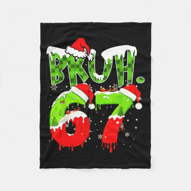 Couverture Polaire Bruh 67 Meme Christmas Six Seven Xmas Men Women  (Devant)
