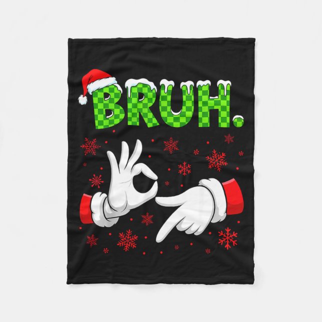 Couverture Polaire Bruh 67 Santa Hand Six Seven Meme Christmas Matchi (Devant)