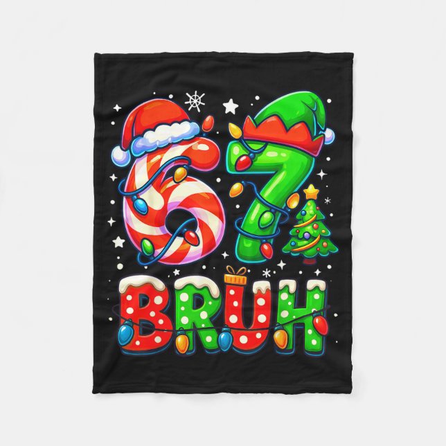 Couverture Polaire Bruh 67 Six Seven 6 7 Meme Christmas Funny Boy Gir (Devant)