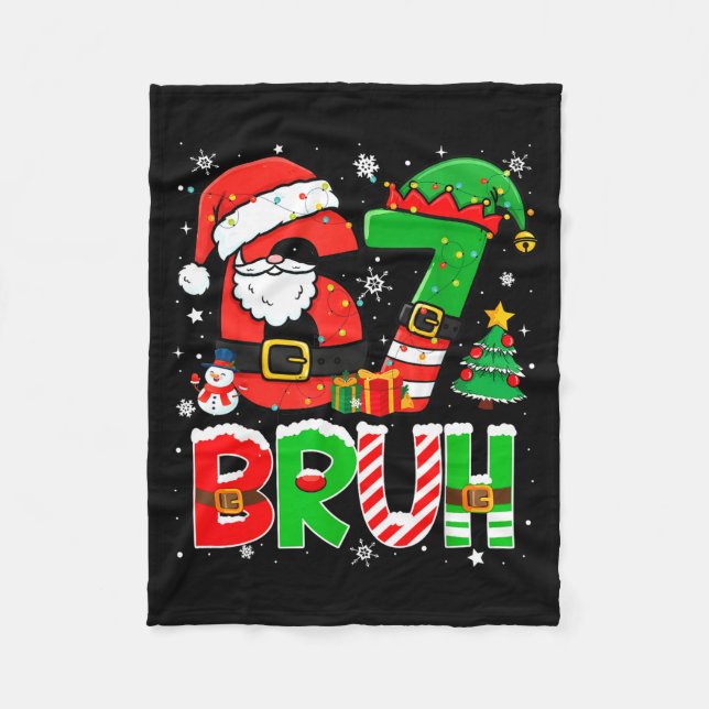 Couverture Polaire Bruh 67 Six Seven 6 7 Meme Funny Christmas Boys Gi (Devant)