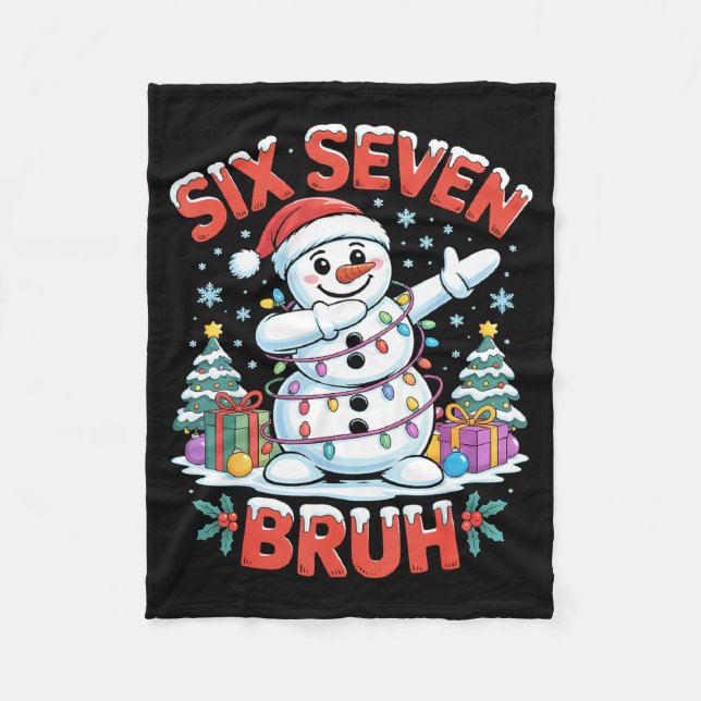 Couverture Polaire Bruh 67 Six Seven Snowman Dabbing Christmas Shirts (Devant)