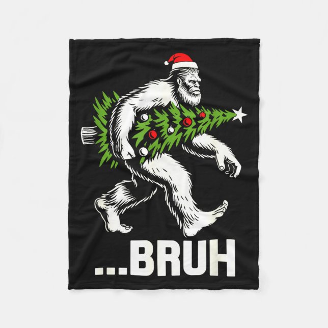 Couverture Polaire Bruh Bigfoot Christmas Funny Christmas Tree Xmas S (Devant)