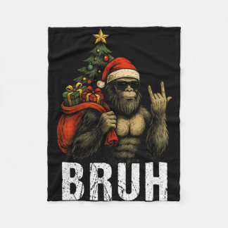 Couverture Polaire Bruh Bigfoot Christmas Funny Christmas Tree Xmas S