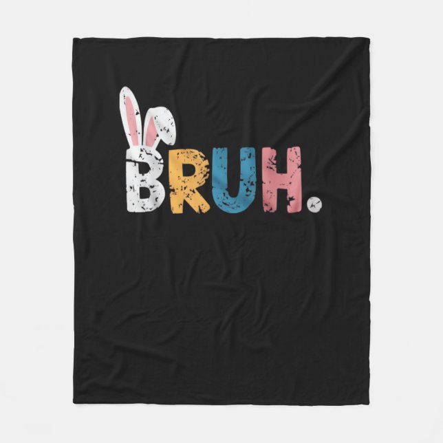 Couverture Polaire Bruh Bunny Pâques mignonne mème pour les enfants _ (Devant)