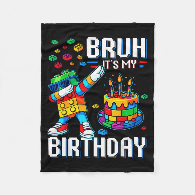 Couverture Polaire Bruh C'est Mon Anniversaire Master Builder Dabant  (Devant)