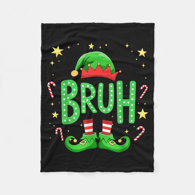 Couverture Polaire Bruh Christmas Elf Funny Xmas Kids Boys Christmas  (Devant)