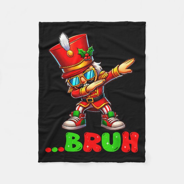 Couverture Polaire Bruh Dab Nutcracker Funny Kids Boys Mens Christmas (Devant)