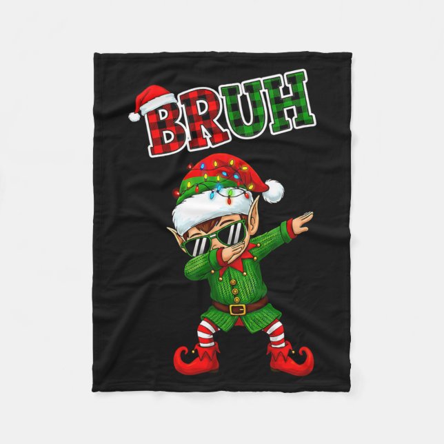 Couverture Polaire Bruh Dabbing Elf Funny Kids Years Pajamas Christma (Devant)