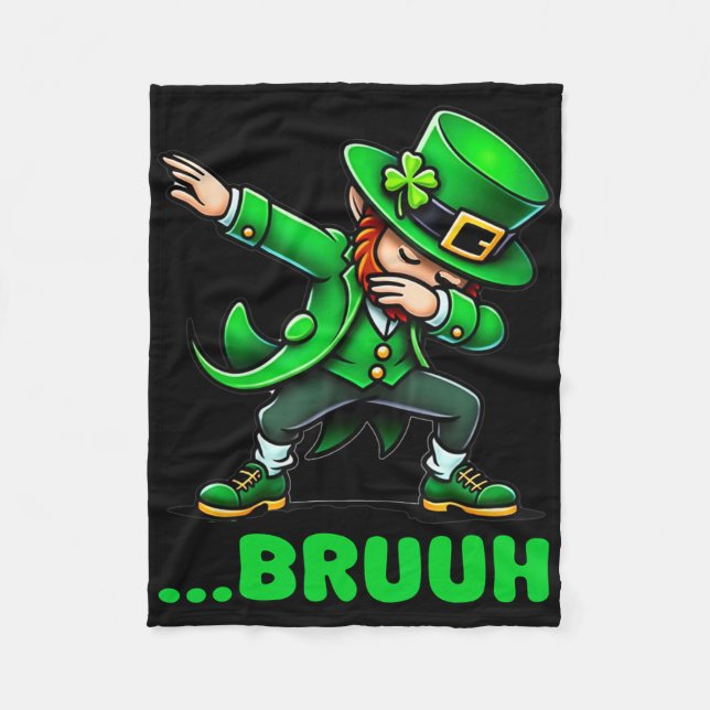 Couverture Polaire Bruh Dabbing Leprechaunn Drôle de la Saint-Patrick (Devant)