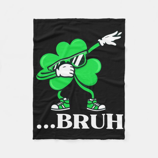 Couverture Polaire Bruh Dabbing Trèfle Drôle St Patrick Jour Teens  (Devant)