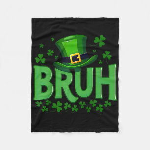 Couverture Polaire Bruh Dabbing Trèfle Shamrock Fête de la Saint-Patr