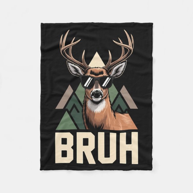 Couverture Polaire Bruh Deer Funny Deer Hunting Camo Hat Youth Kids S (Devant)