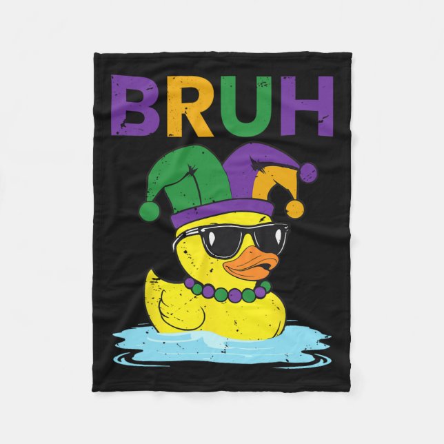 Couverture Polaire Bruh Funky Canard Mardi Gras Canard En Caoutchouc  (Devant)