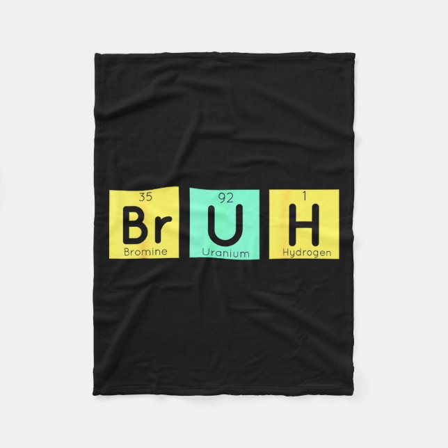 Couverture Polaire Bruh Funny Chemistry Gift Meme Periodic Table Meme (Devant)