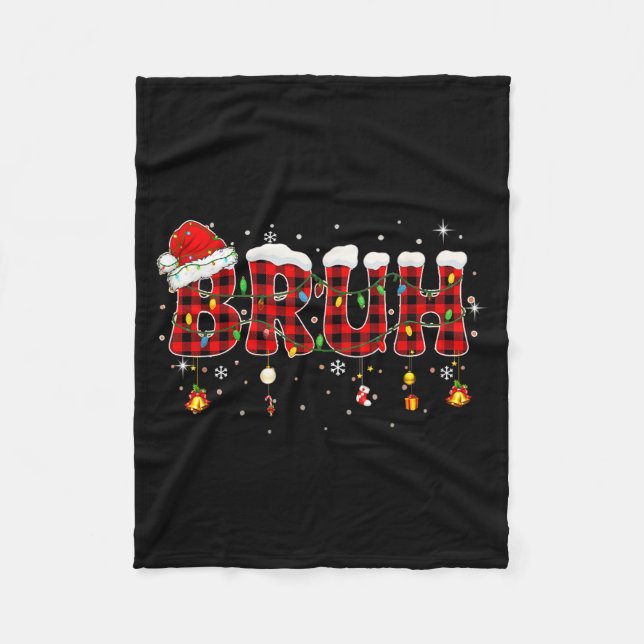 Couverture Polaire Bruh Funny Christmas Plaid Teens Boys Kids Xmas Pa (Devant)