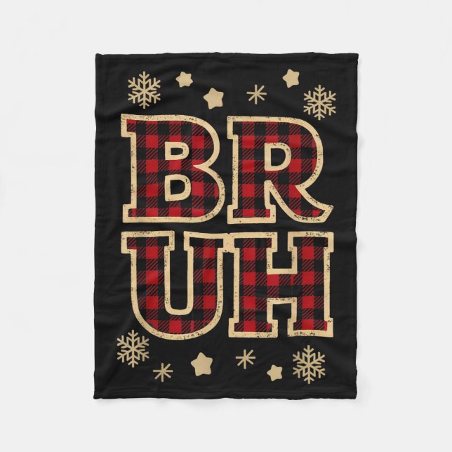 Couverture Polaire Bruh Funny Christmas Teens Boys Kids Xmas Pajamas  (Devant)