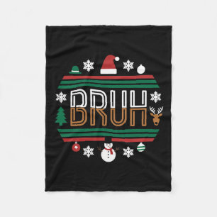 Couverture Polaire Bruh Funny Noël Rouge Plaid Ados Garçons Enfants X