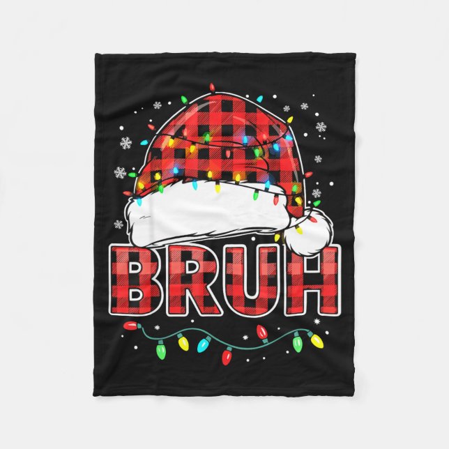 Couverture Polaire Bruh Funny Santa Hat Lights Christmas  (Devant)