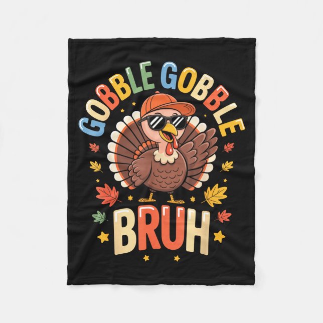 Couverture Polaire Bruh Funny Thanksgiving Turkey Gobble Shirt Boys G (Devant)