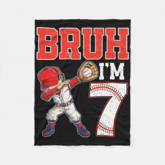 Couverture Polaire Bruh I'm 7 Dabbing Sell 7th Birthday Party Kids 