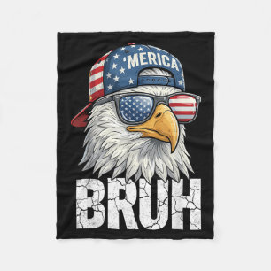 Couverture Polaire Bruh Merica Aigle chauve 4 juillet USA Américain