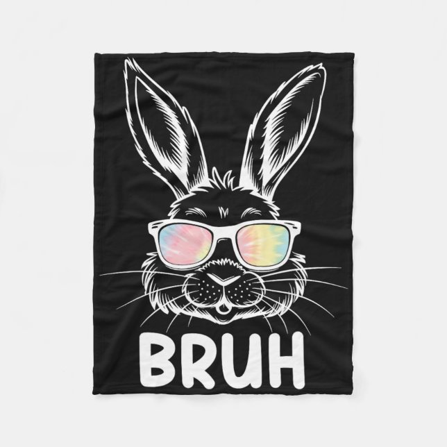 Couverture Polaire Bruh Pâques Funny Lapin Visage de Lapin Gles Easte (Devant)