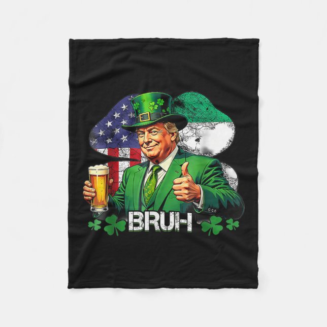Couverture Polaire Bruh Saint Patricks Day Trump Irish American Celeb (Devant)