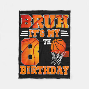 Couverture Polaire Bruh Son 8ème Anniversaire Basketball Thème 8 Ans