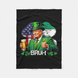 Couverture Polaire Bruh St. Patrick Trump Irlandais Américain Célébra