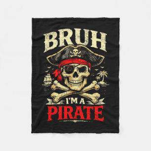 Couverture Polaire Bruh un pirate drôle crâne os croisés jolly roger