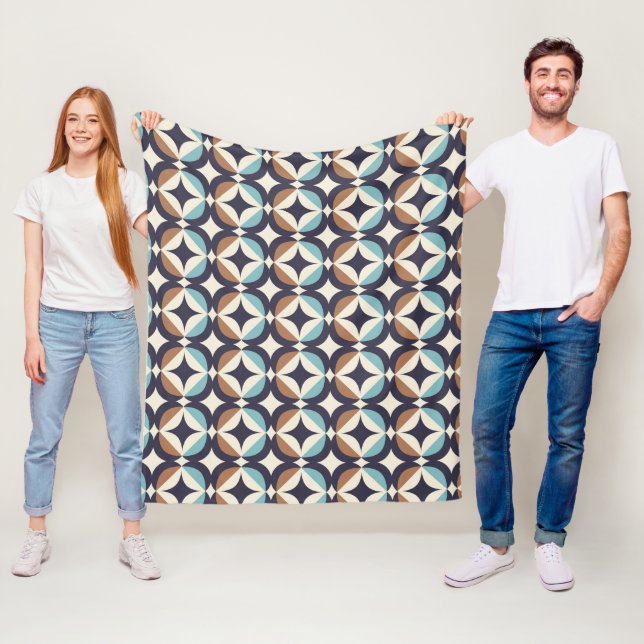 Couverture Polaire Brun moderne de la moitié du siècle et motif (En situation)